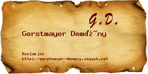 Gerstmayer Demény névjegykártya